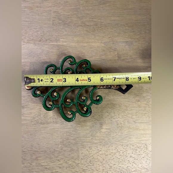 CAST IRON FAMILY TREE TRIVET 1950’s John Wright Painted Leafs Footed Marked MCM - Picture 5 of 7